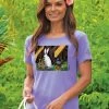 B. Kliban Cat With Easter Bunny - Lavender Dyed Short Sleeve Scoop Neck T-Shirt -Chic Clothing Shop 7a82af5d b5b7 455b 95f8 bd54e3452cff