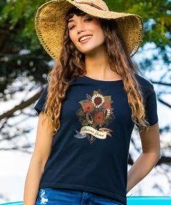 American Grown - Navy Short Sleeve Scoop Neck T-Shirt