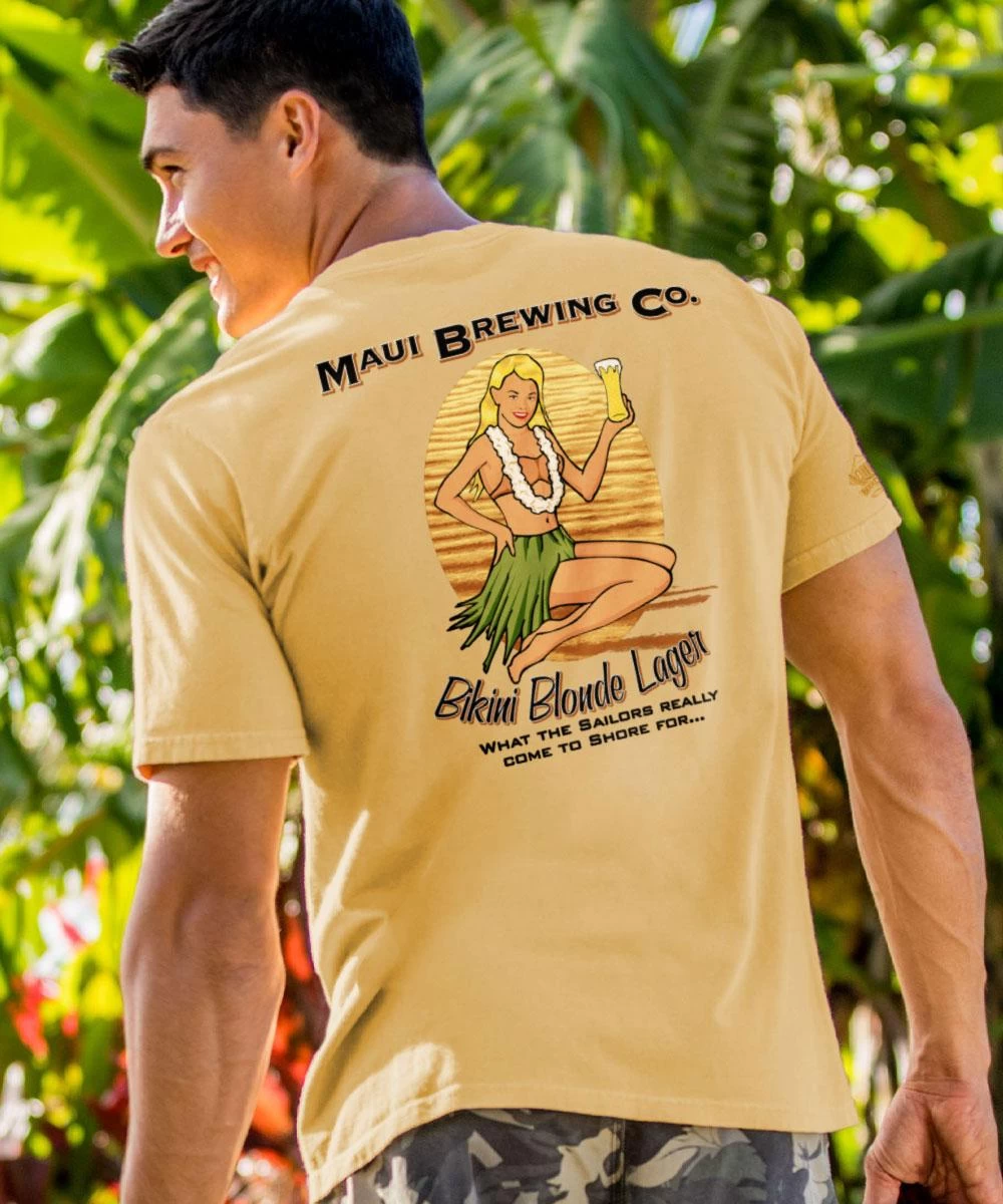 Maui Brewing Co Vintage Bikini Blonde - Beer Dyed Short Sleeve Crewneck T-Shirt 3 Maui Brewing Co Vintage Bikini Blonde - Beer Dyed Short Sleeve Crewneck T-Shirt