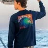 Technicolor Wave - Navy Long Sleeve Crewneck T-Shirt -Chic Clothing Shop 7c649d10 3783 4fea 832b 74608cb55a4b