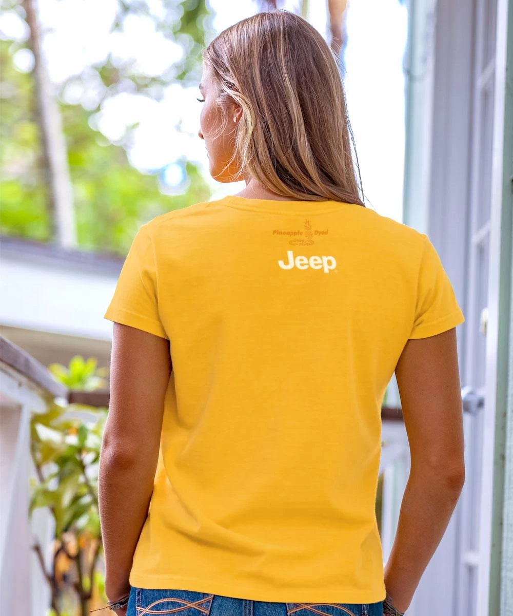 Jeep Stars And Bars - Pineapple Dyed Short Sleeve Crewneck T-Shirt 4 Jeep Stars And Bars - Pineapple Dyed Short Sleeve Crewneck T-Shirt - Image 2