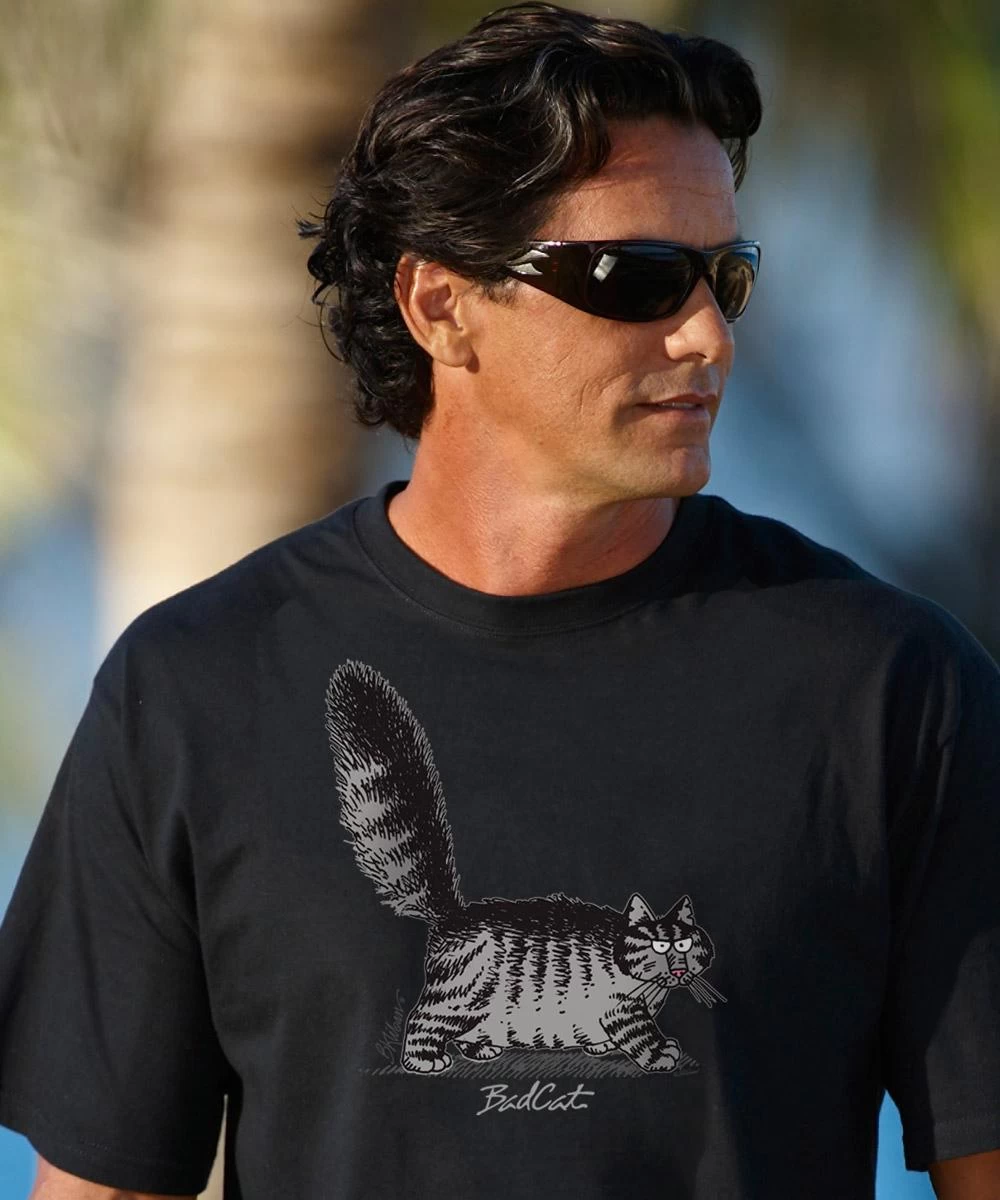 B. Kliban Bad Cat - Black Short Sleeve Crewneck T-Shirt 3 B. Kliban Bad Cat - Black Short Sleeve Crewneck T-Shirt