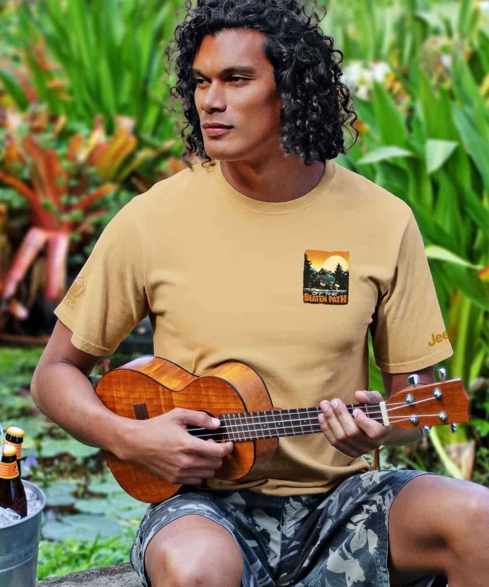 Jeep Off The Beaten Path - Pale Ale Dyed Short Sleeve Crewneck T-Shirt 4 Jeep Off The Beaten Path - Pale Ale Dyed Short Sleeve Crewneck T-Shirt - Image 2