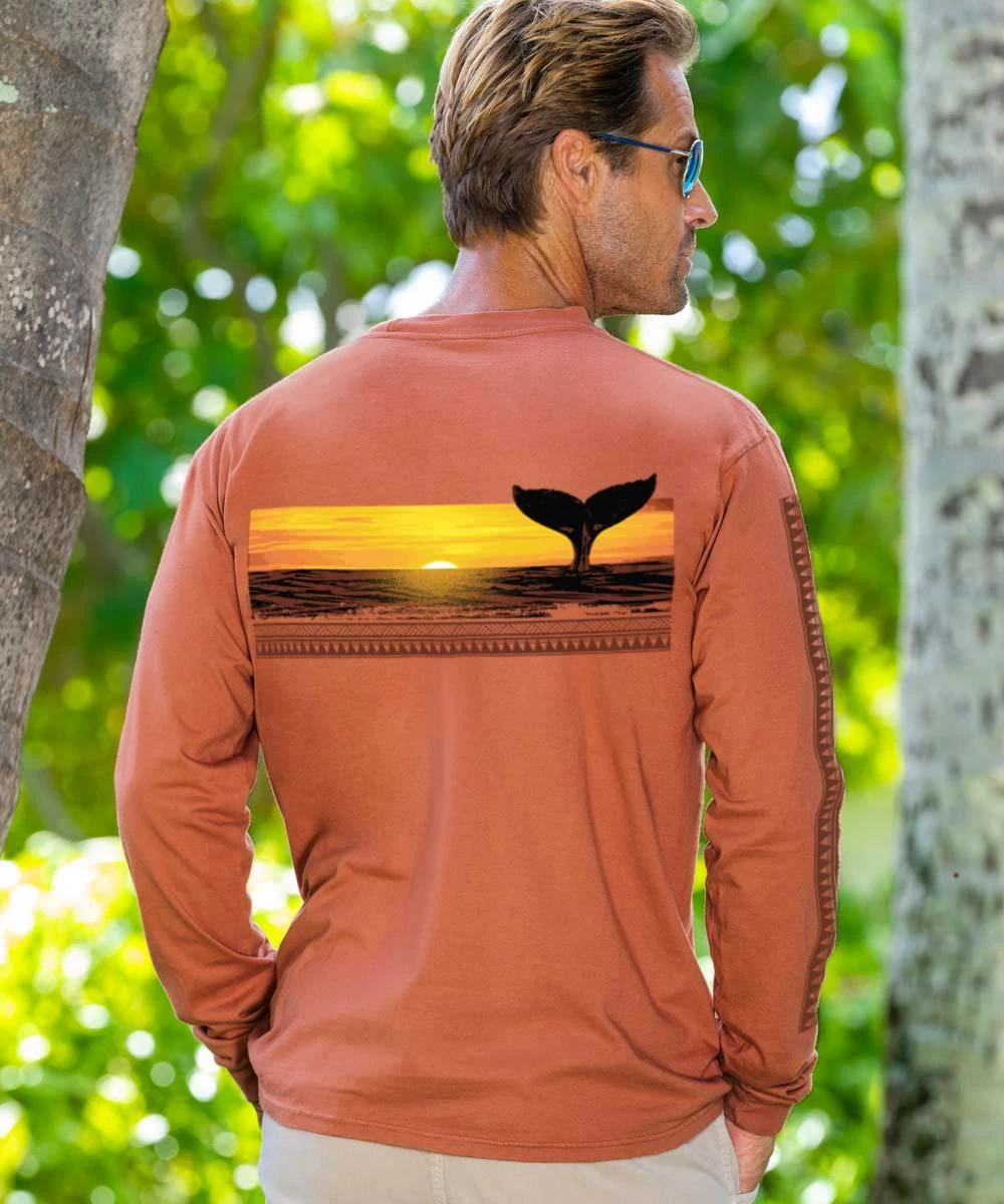 Tribal Whale Band - Chile Dyed Long Sleeve Crewneck T-Shirt 4 Tribal Whale Band - Chile Dyed Long Sleeve Crewneck T-Shirt - Image 2