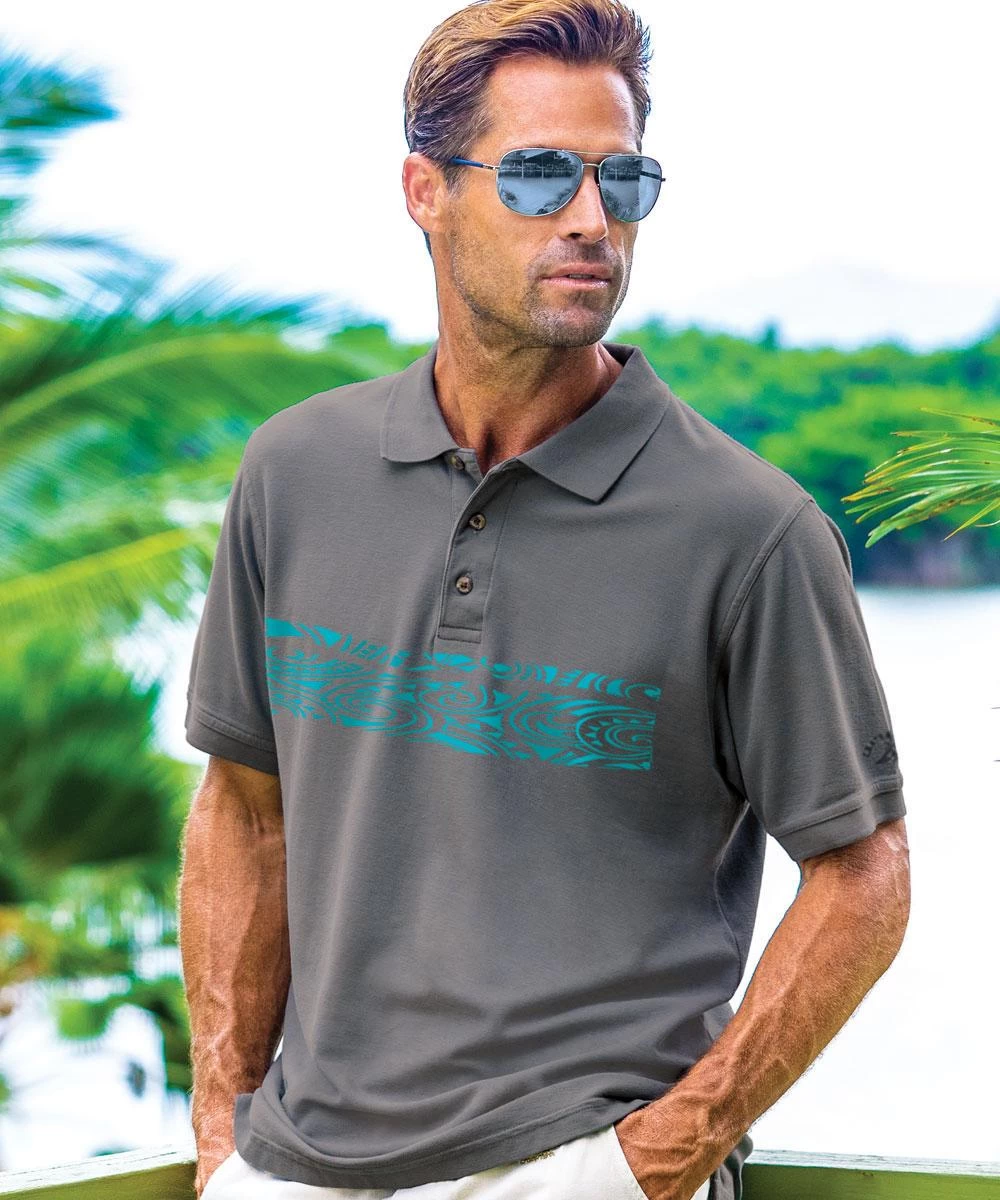 Island Racer - Crater Dyed® Short Sleeve Pique’ Polo Shirt 3 Island Racer - Crater Dyed® Short Sleeve Pique’ Polo Shirt