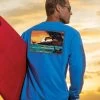Sunset Surprise - Blue Hawaii Dyed Long Sleeve Crewneck T-Shirt -Chic Clothing Shop 99e6ebd8 522d 4ca7 a6f6 b880b785d9ac