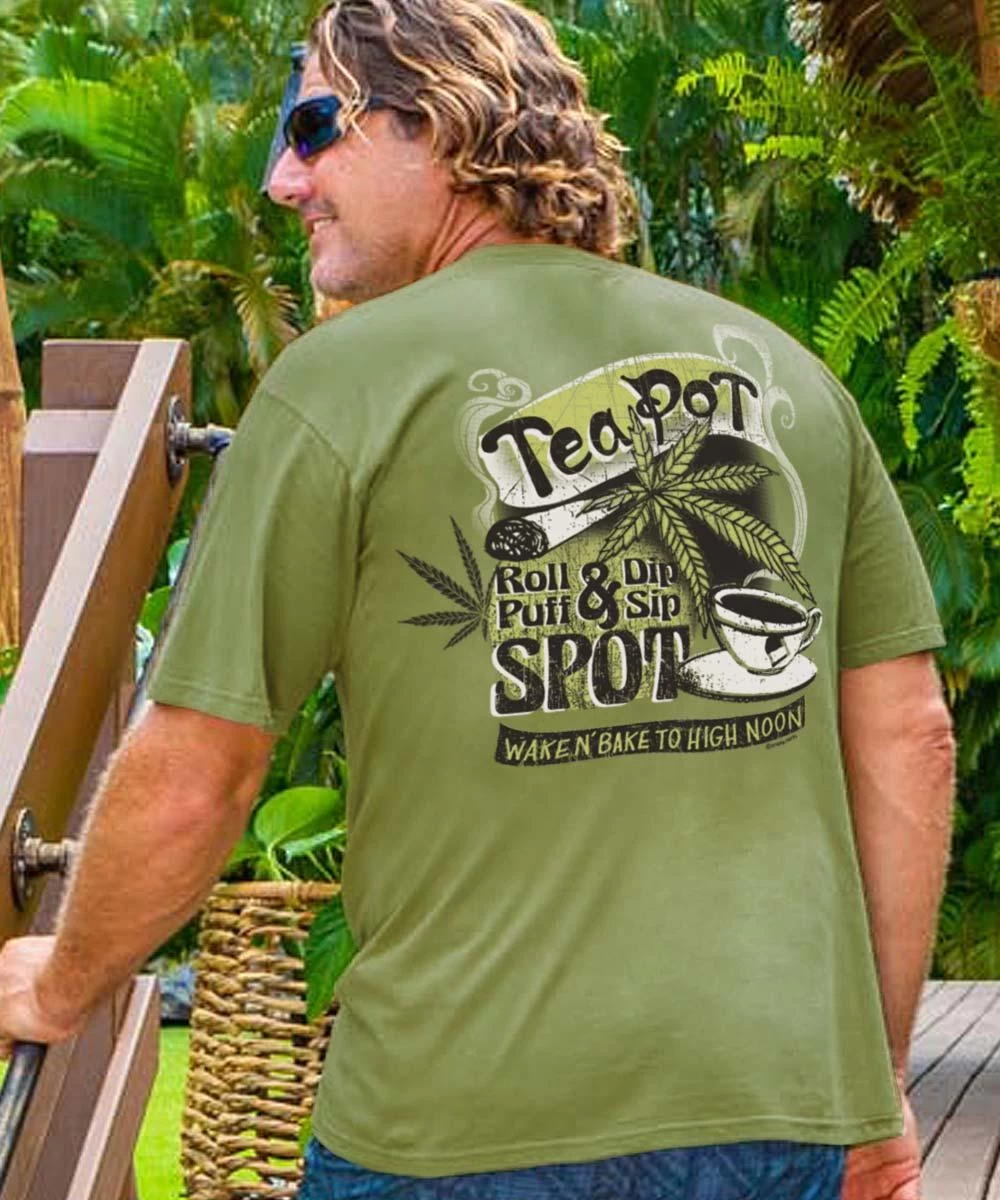 Tea Pot Spot - Hemp Dyed Short Sleeve Crewneck T-Shirt 3 Tea Pot Spot - Hemp Dyed Short Sleeve Crewneck T-Shirt