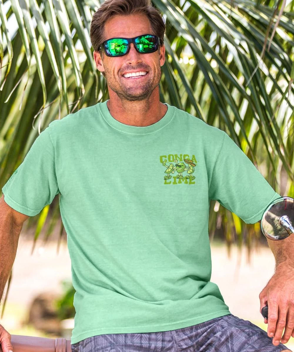Conga Lime - Key Lime Dyed Short Sleeve Crewneck T-Shirt 4 Conga Lime - Key Lime Dyed Short Sleeve Crewneck T-Shirt - Image 2