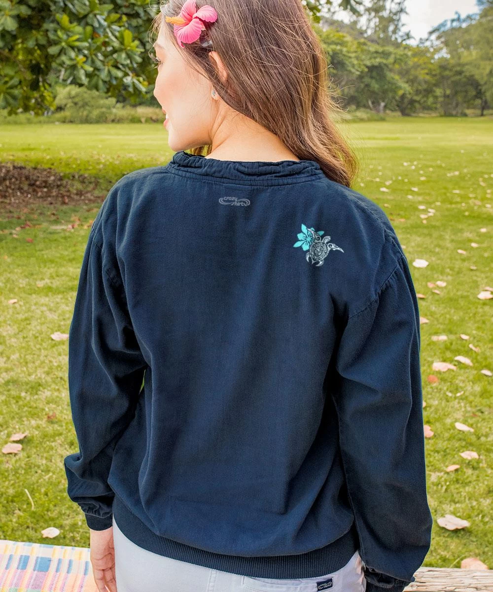 Honu Glide Quilts - Navy Long Sleeve Lightweight Pullover 4 Honu Glide Quilts - Navy Long Sleeve Lightweight Pullover - Image 2