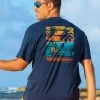 Brushstroke Beach - Navy Short Sleeve Crewneck T-Shirt -Chic Clothing Shop a821e54f 684b 44ac 8c37 287cbaf9e3d8