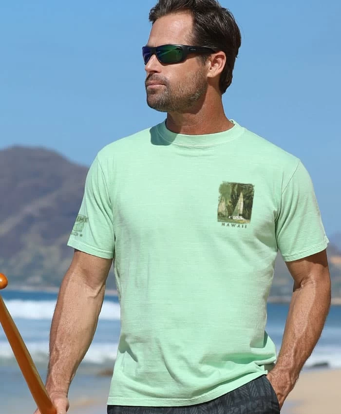 Coconut Cruise - Key Lime Dyed Short Sleeve Crewneck T-Shirt 4 Coconut Cruise - Key Lime Dyed Short Sleeve Crewneck T-Shirt - Image 2