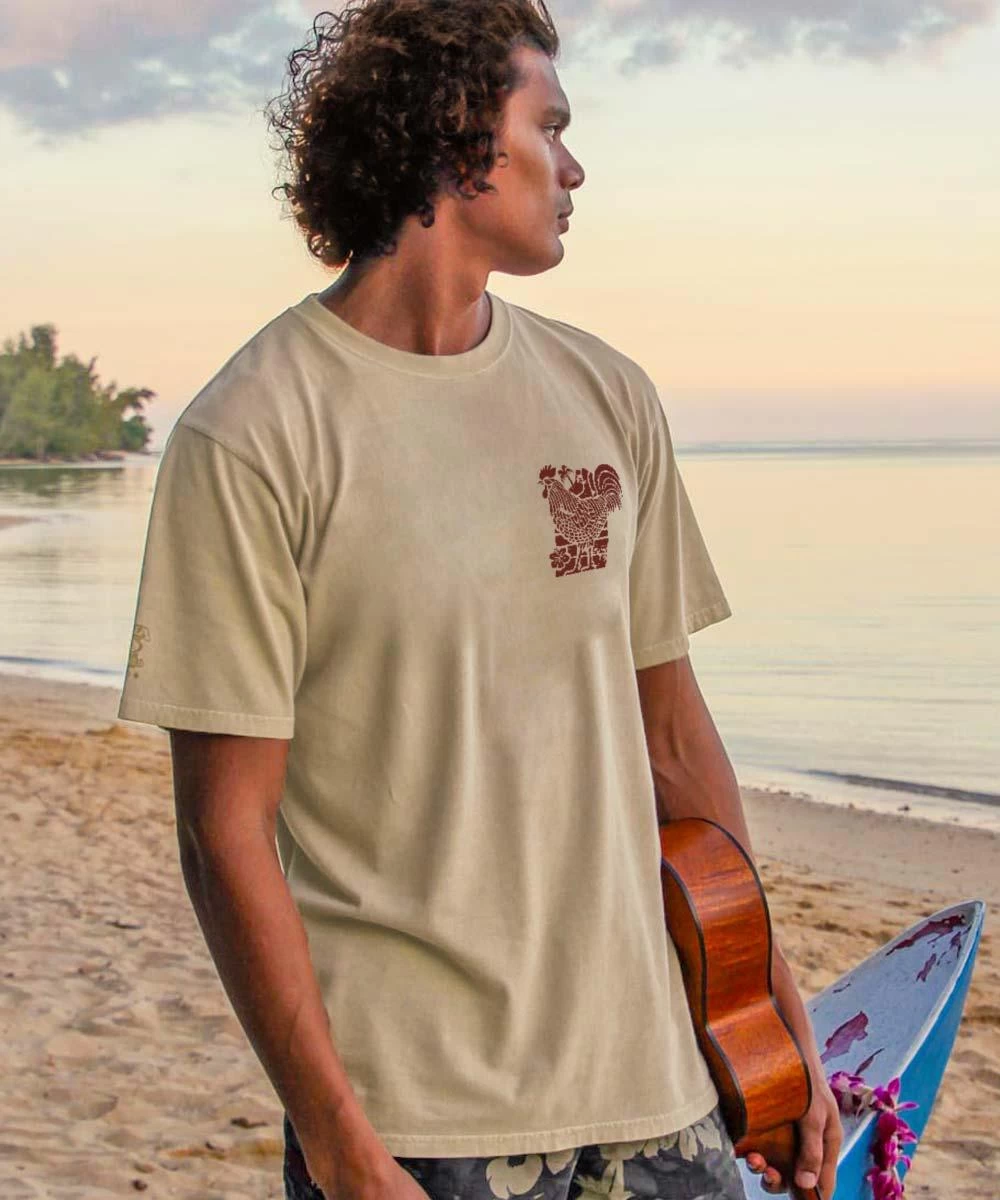 Red Rooster Rum - Kona Coffee Dyed Short Sleeve Crewneck T-Shirt 4 Red Rooster Rum - Kona Coffee Dyed Short Sleeve Crewneck T-Shirt - Image 2