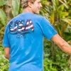 USA Est 1776 - Blue Hawaii Dyed Short Sleeve Crewneck T-Shirt -Chic Clothing Shop acba7a6a b040 4067 974c 7e6898b3a337