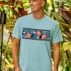 Twilight Floral Band - Cool Blue Short Sleeve Pima T-Shirt -Chic Clothing Shop adf9a81a 05f8 4057 9e73 b34cb278612e