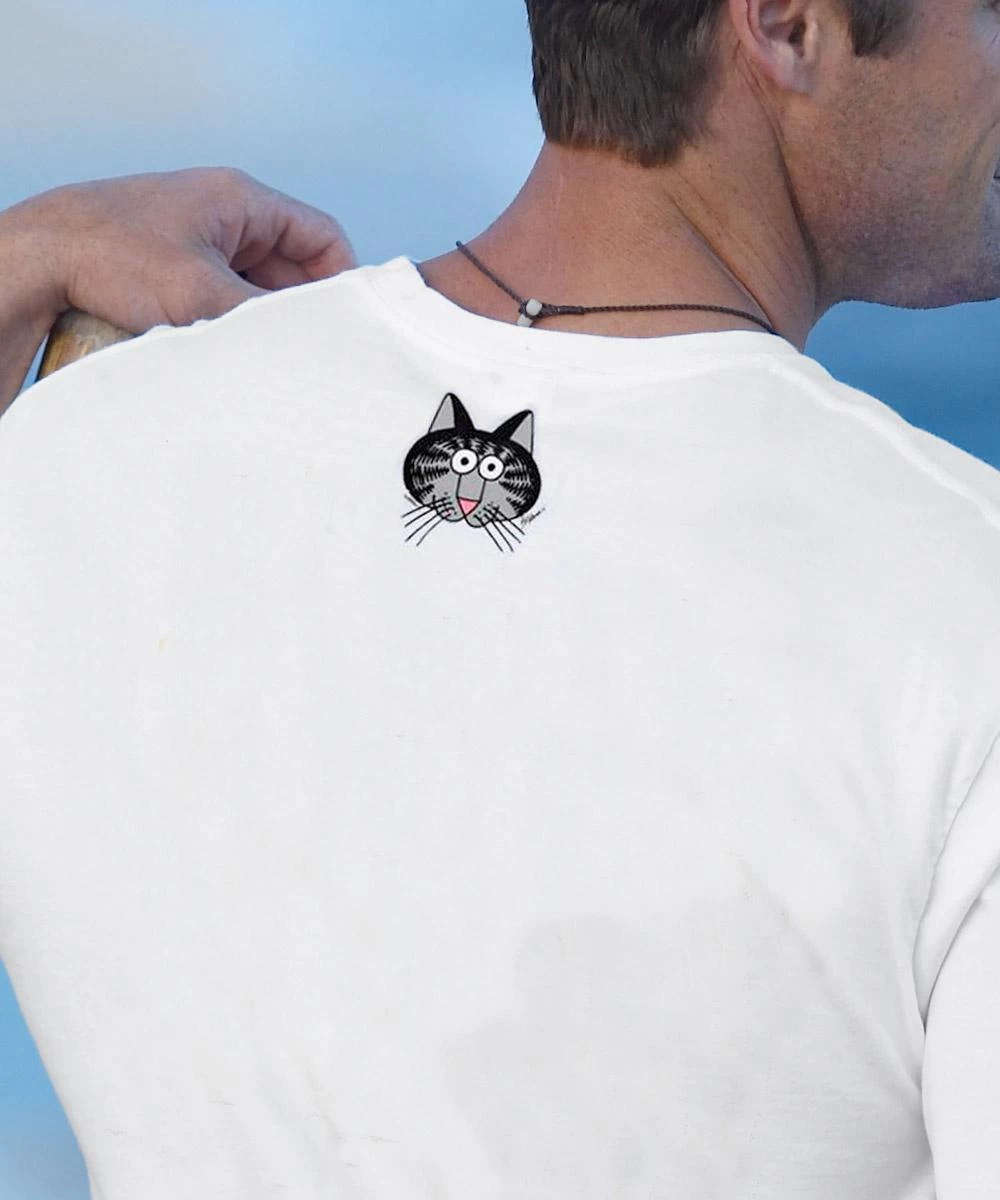 B. Kliban Eat Them Mousies - White Short Sleeve Crewneck T-Shirt 4 B. Kliban Eat Them Mousies - White Short Sleeve Crewneck T-Shirt - Image 2