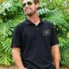 Tropical Gecko - Black Short Sleeve Pique’ Polo Shirt -Chic Clothing Shop ba11bc12 d332 4b46 82fe ff46653ee403