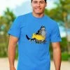 B. Kliban Beach Getaway Cat - Blue Hawaii Dyed Short Sleeve Crewneck T-Shirt -Chic Clothing Shop bbfbd213 13ac 42d5 b967 858419374389