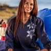 Lilies - Navy Long Sleeve Lightweight Pullover