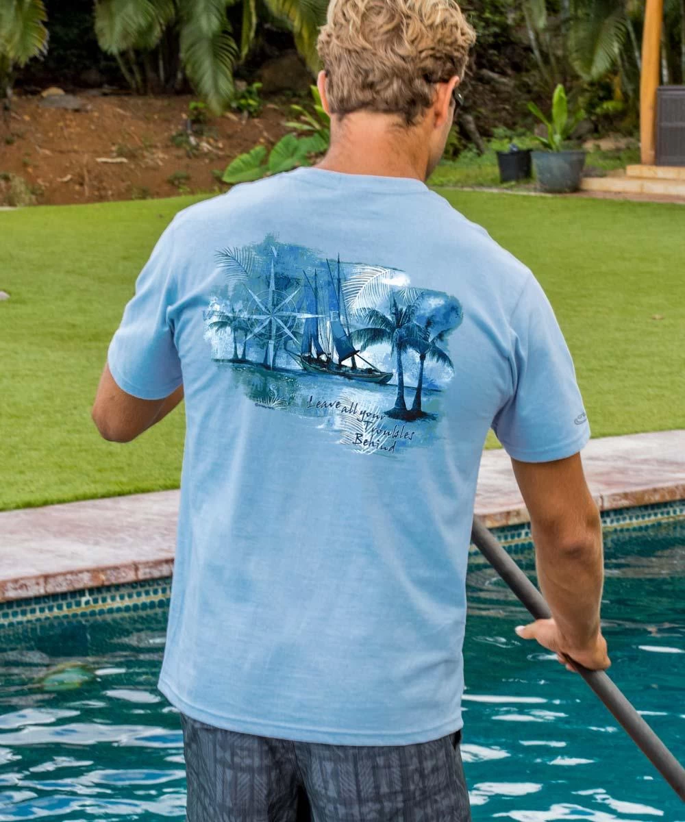 Sail Away - Blue Sky Short Sleeve Crewneck T-Shirt 3 Sail Away - Blue Sky Short Sleeve Crewneck T-Shirt