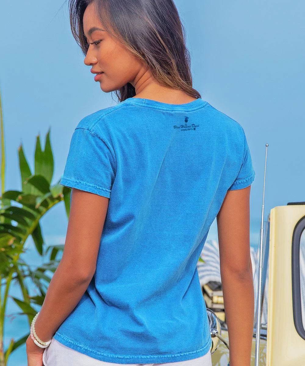 Volkswagen Surf Bug - Blue Hawaii Dyed Short Sleeve Crewneck T-Shirt 4 Volkswagen Surf Bug - Blue Hawaii Dyed Short Sleeve Crewneck T-Shirt - Image 2