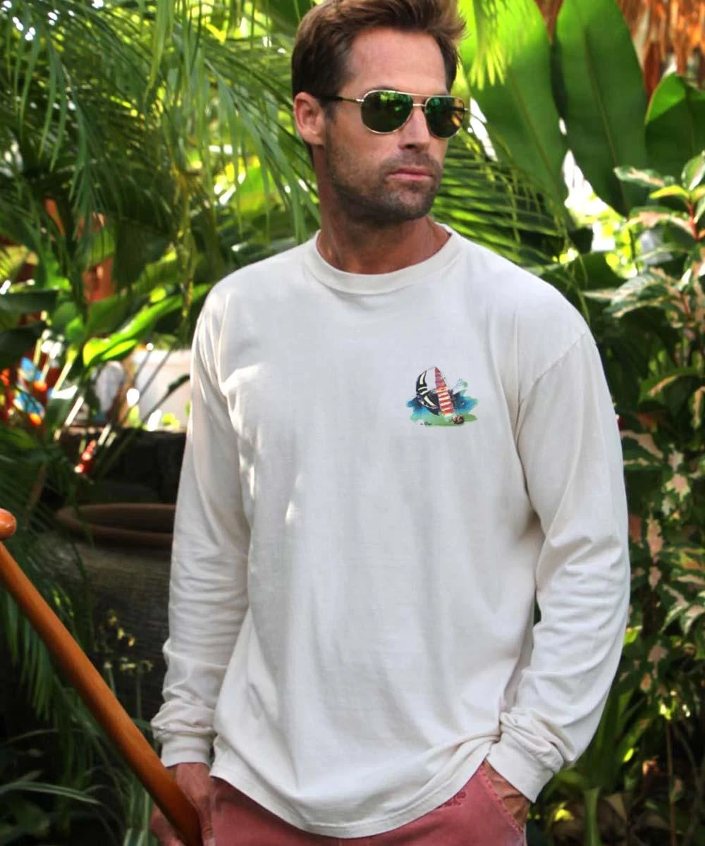 Painted Sail - White Long Sleeve Crewneck T-Shirt 4 Painted Sail - White Long Sleeve Crewneck T-Shirt - Image 2