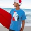 B. Kliban Santa Nose Cat - Blue Hawaii Dyed Short Sleeve Crewneck T-Shirt 2 B. Kliban Santa Nose Cat - Blue Hawaii Dyed Short Sleeve Crewneck T-Shirt -Chic Clothing Shop dda12c64 34e1 45cf 8ed8 f825898552bd