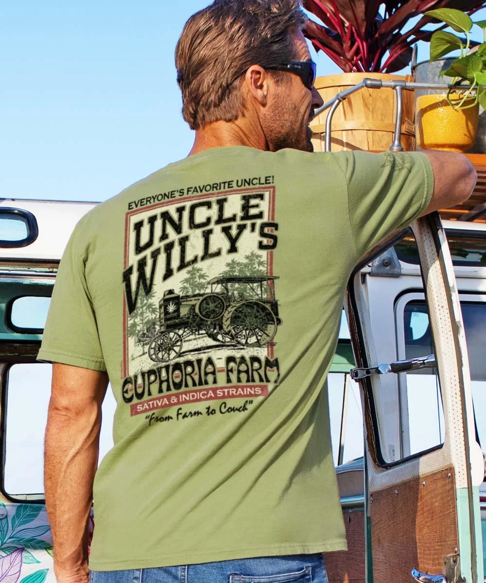 Uncle Willys Farm - Hemp Dyed Short Sleeve Crewneck T-Shirt 3 Uncle Willys Farm - Hemp Dyed Short Sleeve Crewneck T-Shirt