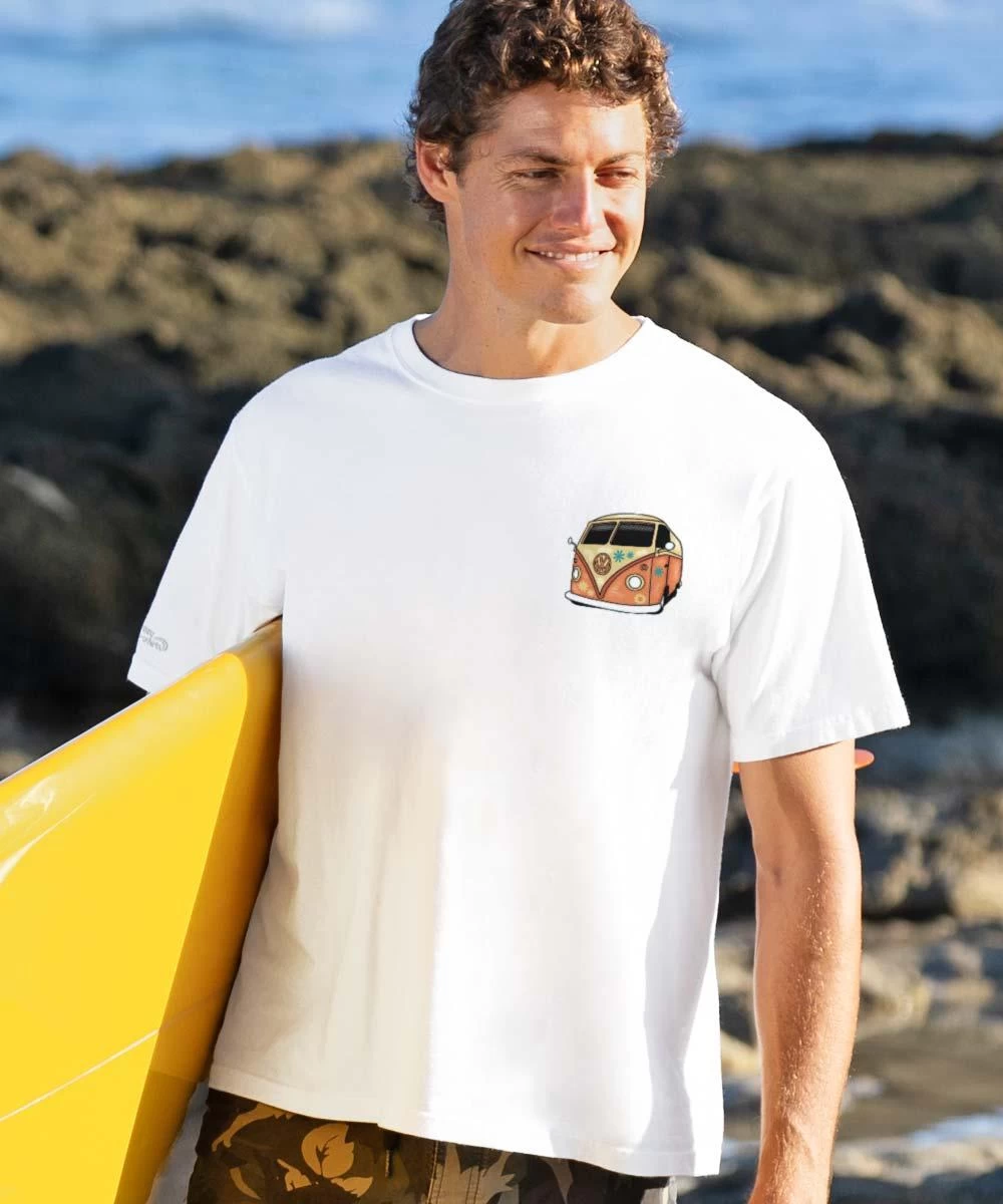 Volkswagen Summer Of Love Scenic - White Short Sleeve Crewneck T-Shirt 4 Volkswagen Summer Of Love Scenic - White Short Sleeve Crewneck T-Shirt - Image 2