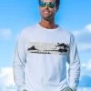 Tribal Outrigger Band - White Long Sleeve Crewneck T-Shirt -Chic Clothing Shop f84b7d09 b7ec 4dba b77f d80f6a8cb1f3