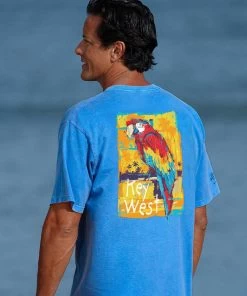 Painted Parrot - Blue Hawaii Dyed Short Sleeve Crewneck T-Shirt