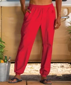 Candy Apple Red Dyed Canton Pants