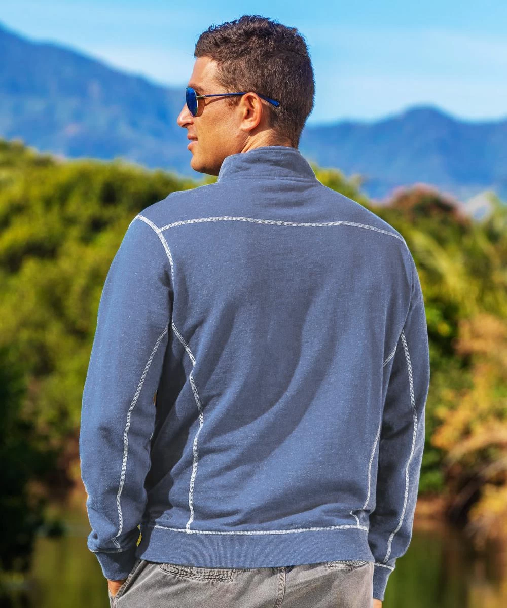 Humu Hawaii Diamond - Blue Heather Long Sleeve Mountain Peak Pullover 4 Humu Hawaii Diamond - Blue Heather Long Sleeve Mountain Peak Pullover - Image 2
